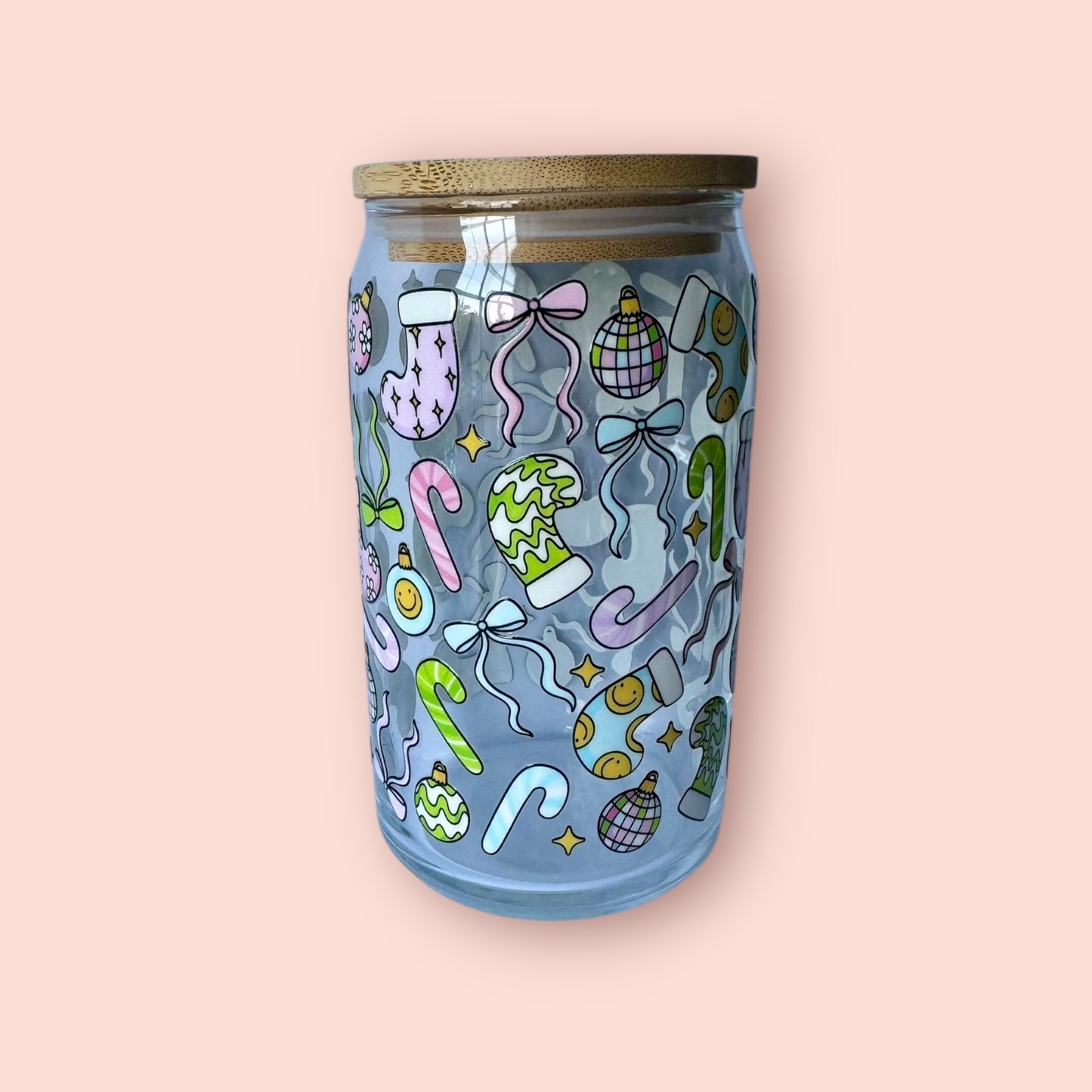 Glass cup- Christmas theme