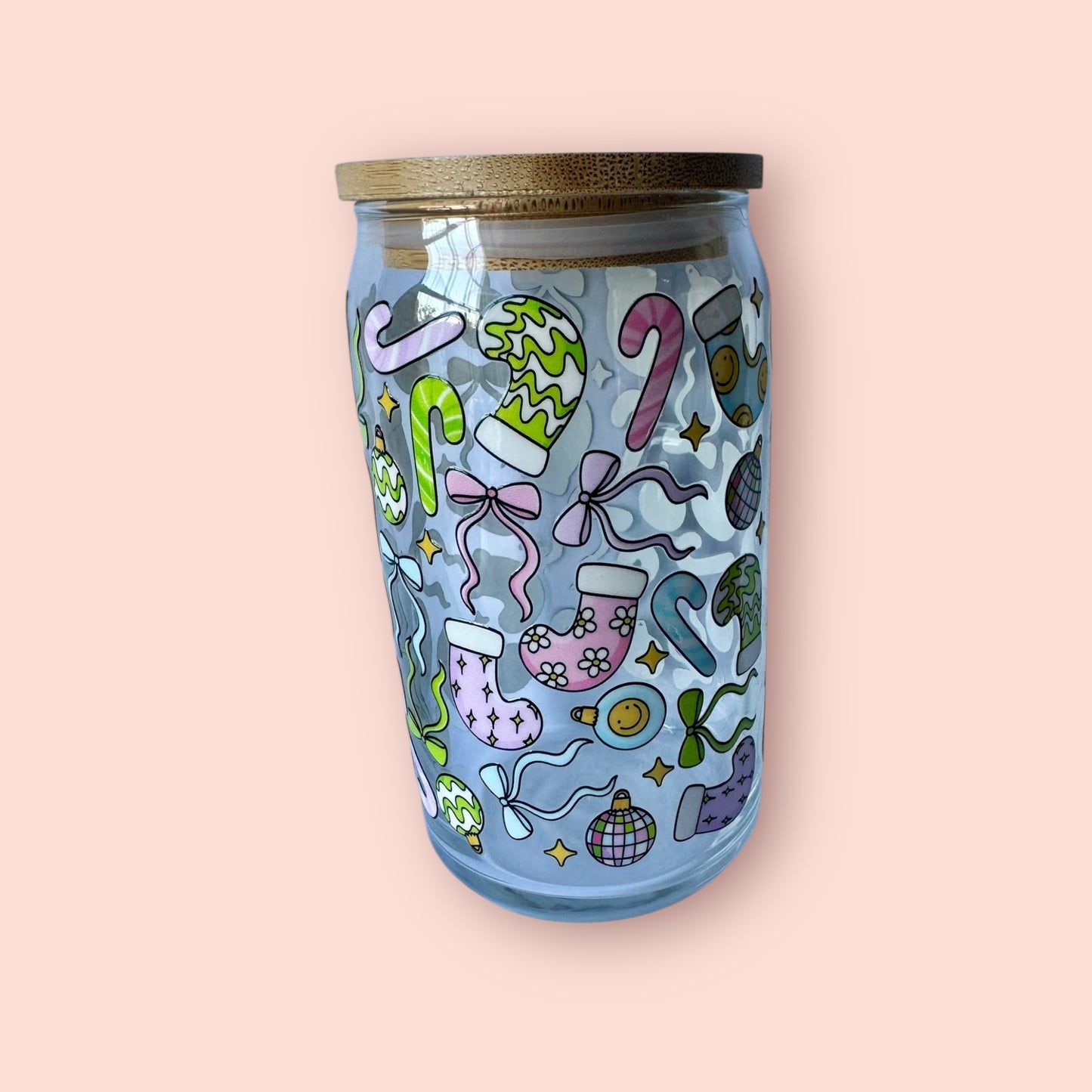 Glass cup- Christmas theme