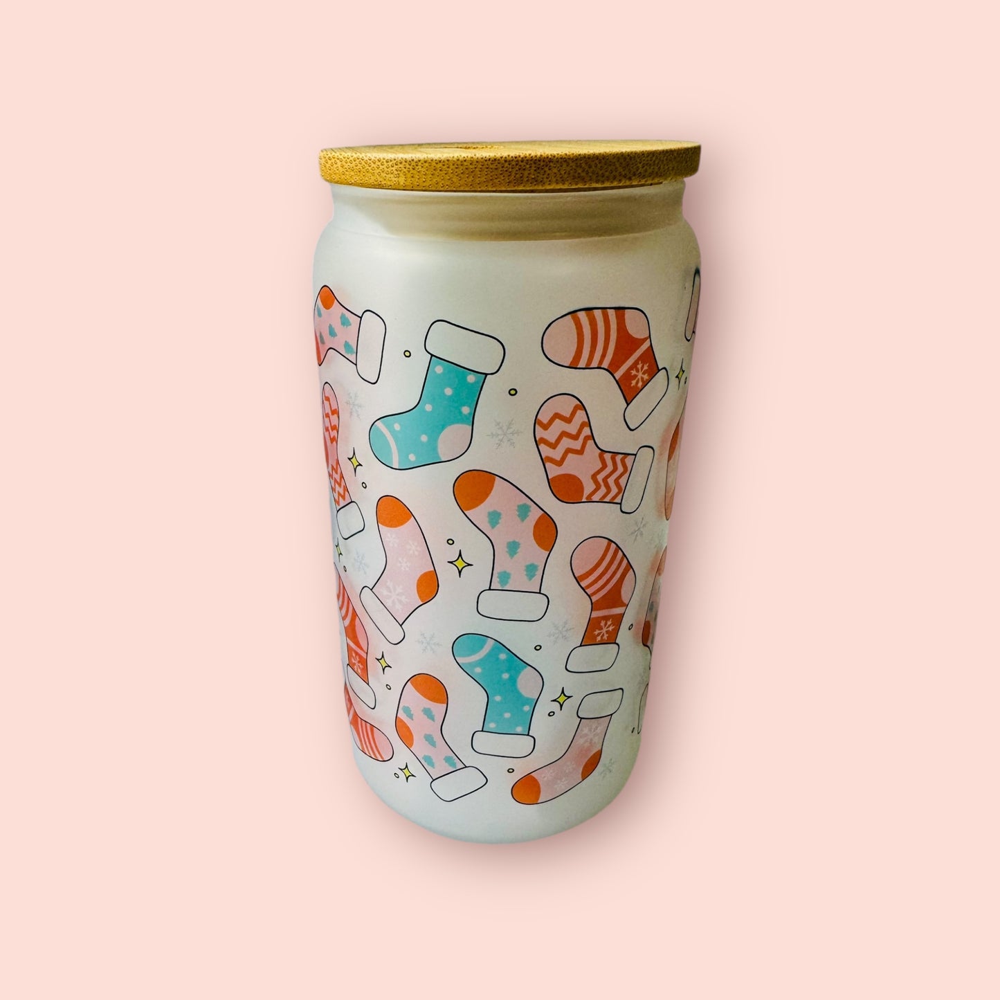 Glass cup- sublimated stocking stuffer