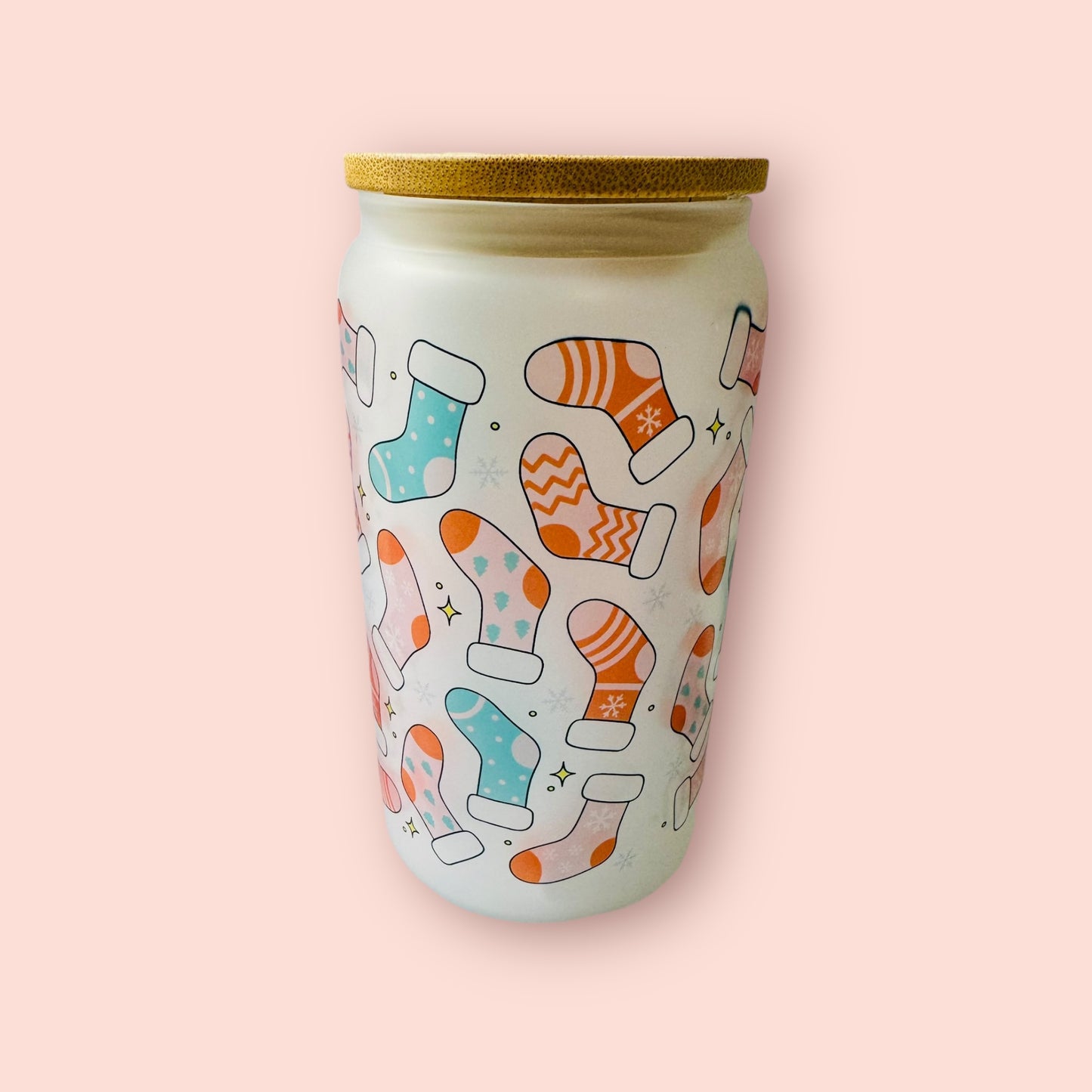 Glass cup- sublimated stocking stuffer