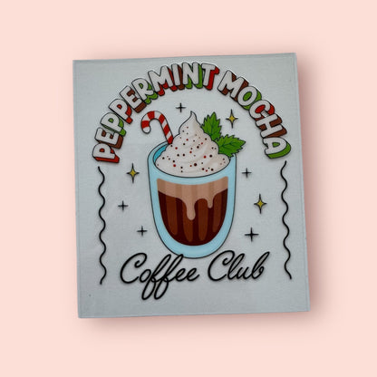 Glass cup- peppermint Mocha