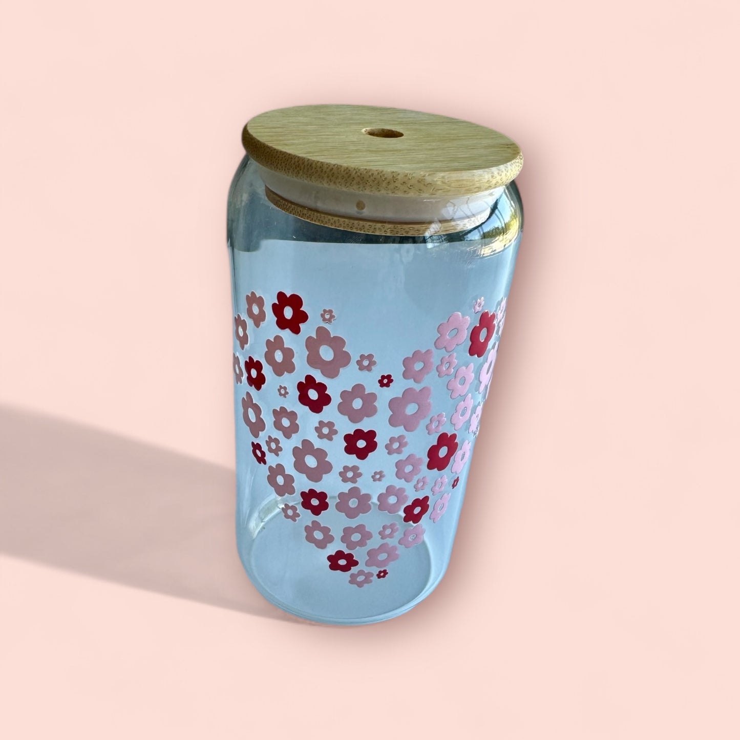 Glass cup- flower heart