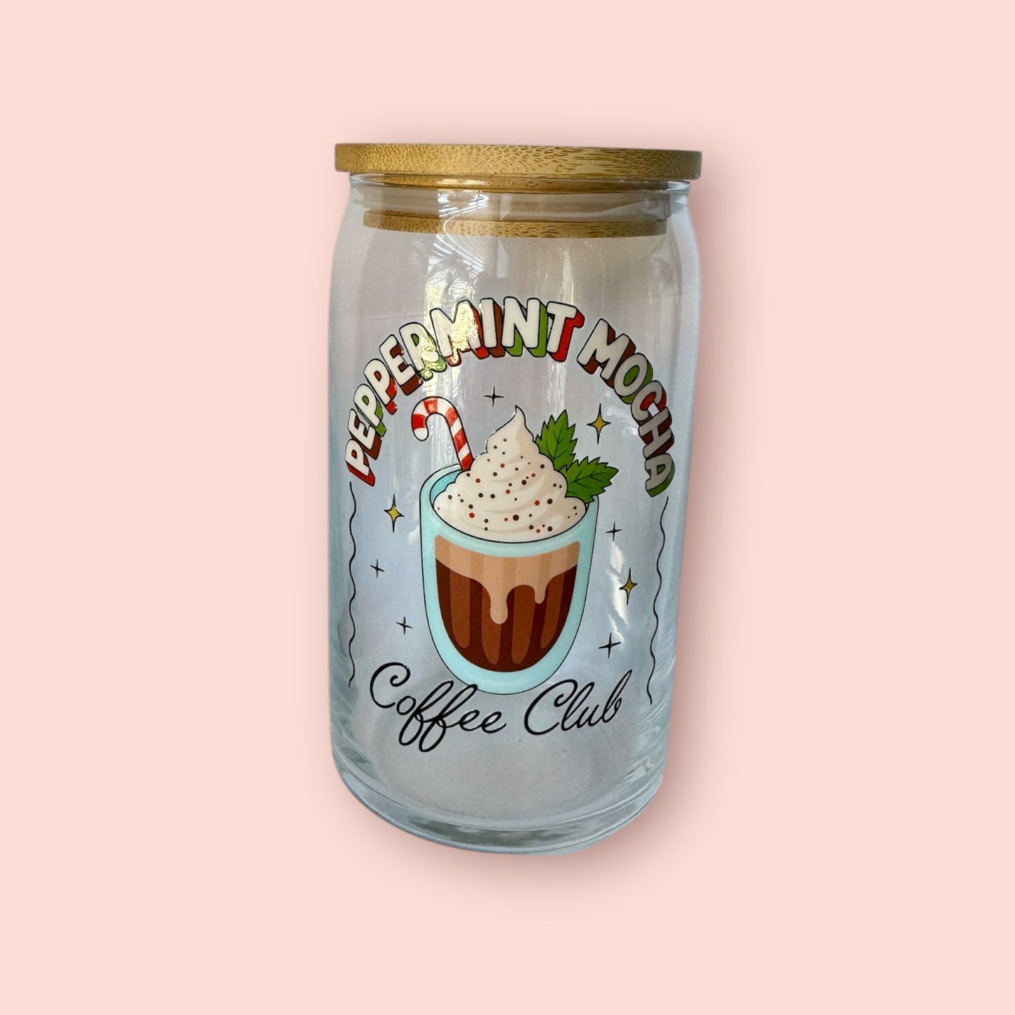 Glass cup- peppermint Mocha