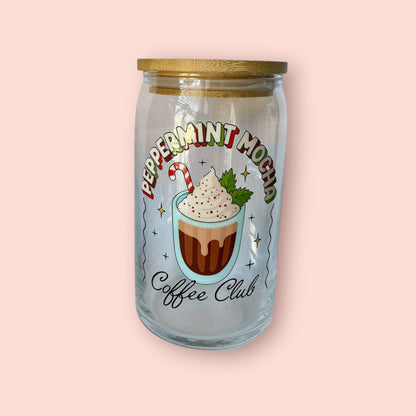 Glass cup- peppermint Mocha